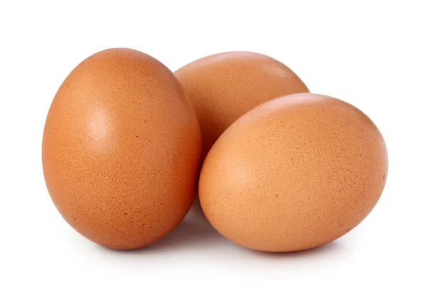 Három barna tojás — Stock Fotó