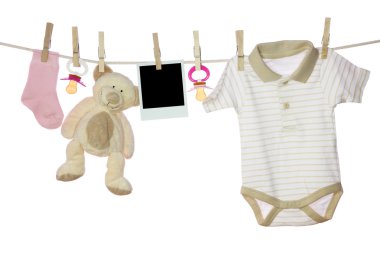 Baby goods and photo clipart