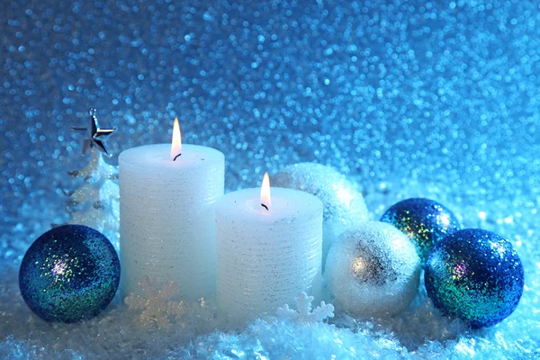 Natal branco e azul — Fotografia de Stock