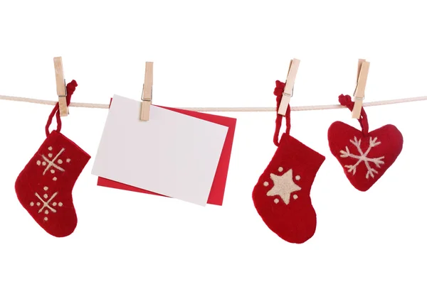 Vánoční dekorace s prázdnou kartou — Stock fotografie