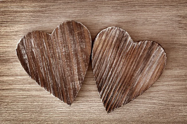 Két fa szív — Stock Fotó