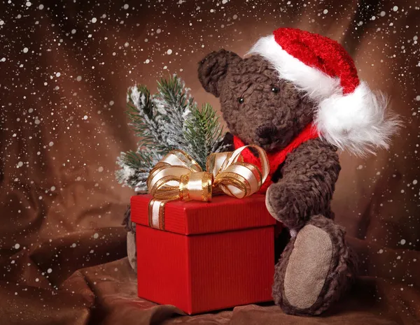 Weihnachten Teddybär — Stockfoto
