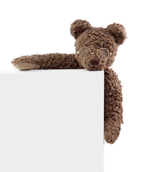 Medvídek s prázdná Poznámka — Stock fotografie