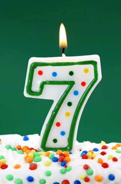 Number seven birthday candle — Stock Photo, Image