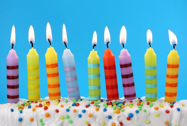 Nueve velas de cumpleaños — Foto de Stock