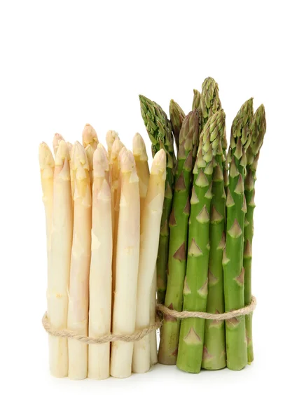 白色和绿色 asparagu — 图库照片