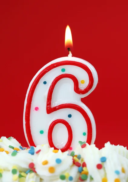 Number six birthday candle — Stock Photo, Image