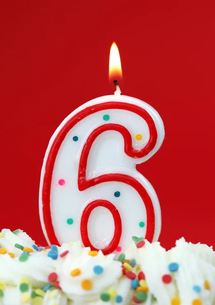 stock image Number six birthday candle