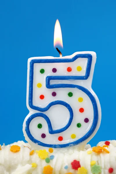 Number five birthday candl — Stock Photo, Image