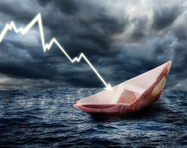 Euro schip zinken. — Stockfoto