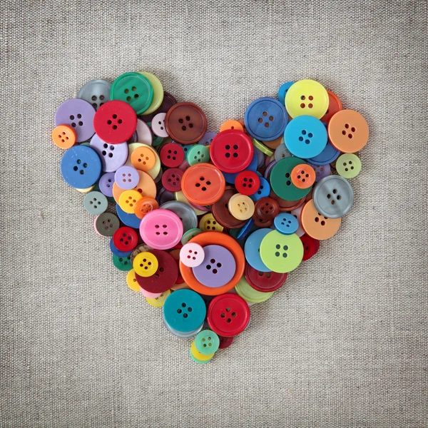 Corazón colorido botones — Foto de Stock