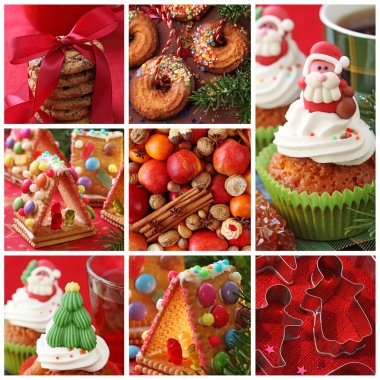 Collage christmas cakes clipart