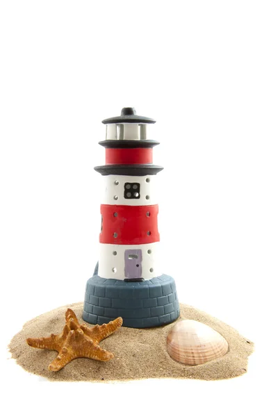 Lighthouse on the beach — Stock Photo, Image