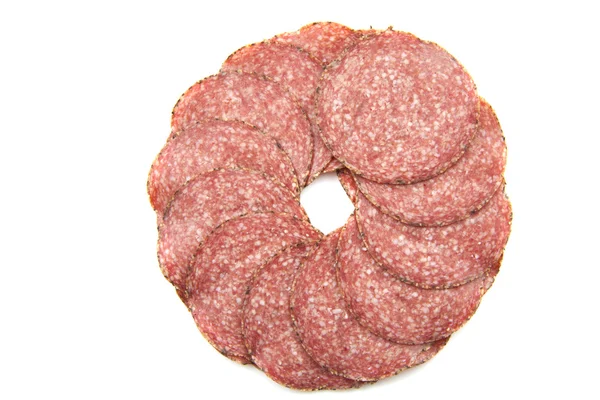 Circle of salami — Stock Photo, Image