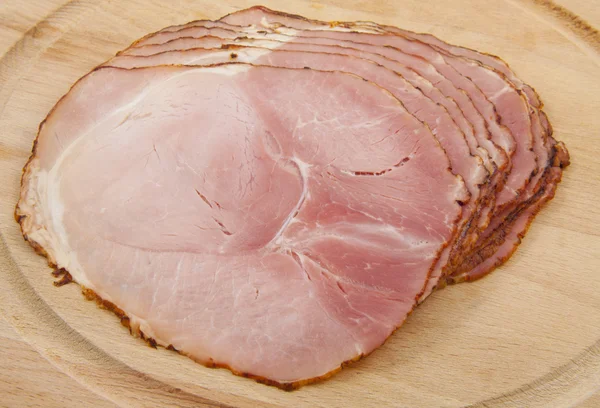 Ham on wood — Stock Photo, Image