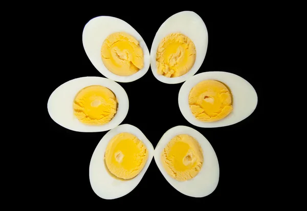 Siyah üzerine yumurta — Stok fotoğraf