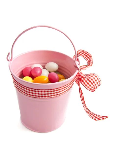 Candy easter bucket — Stock Photo, Image