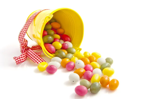 Candy easter bucket — Stock Photo, Image