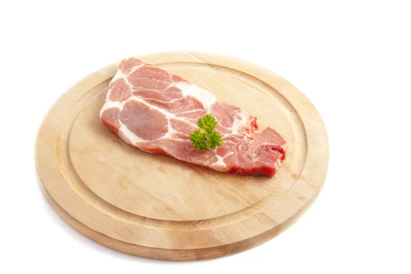 Schweinefleisch auf Holz — Stockfoto