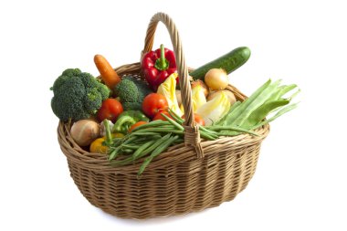 Basket with vegetables clipart