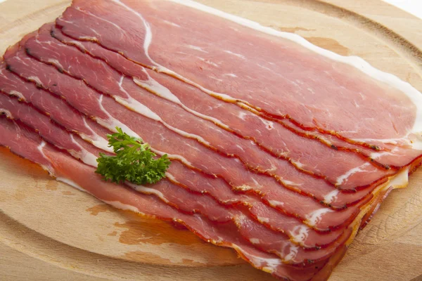 Bacon na placa — Fotografia de Stock