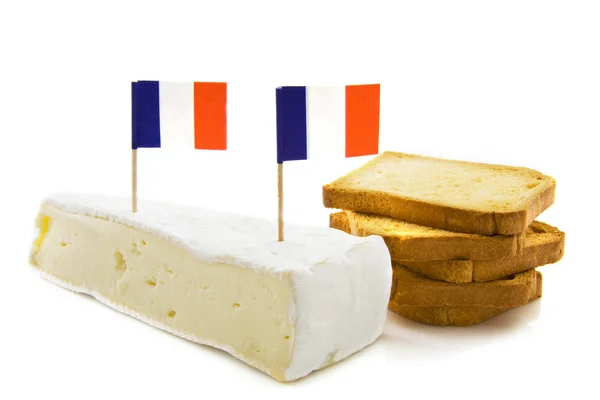 法国布里乳酪见过烤面包 — 图库照片