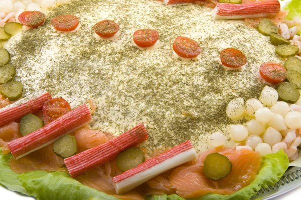 Fish salad with salmon — Stock Photo, Image