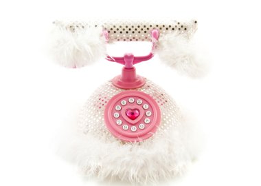 Fluffy pink phone clipart