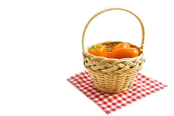 Fresh orange paprika's — Stock Photo, Image