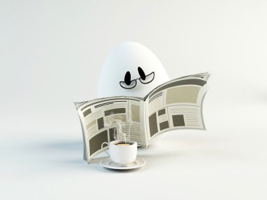 3D image of an animated egg clipart