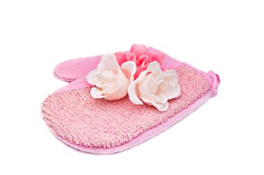 Pink sponge with roses clipart