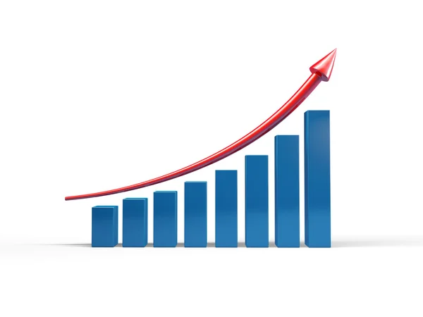 3D graph to growth — Stock Photo, Image