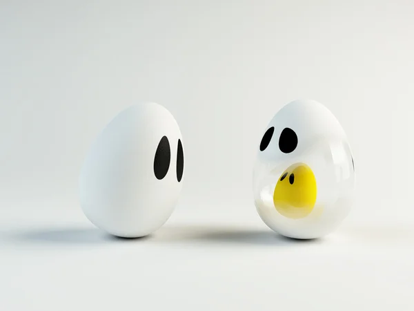 애니메이션된 달걀의 3 차원 이미지 — 스톡 사진