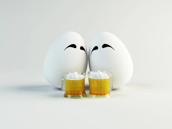 Tři rozměrný obraz animovaný vajíčka — Stock fotografie