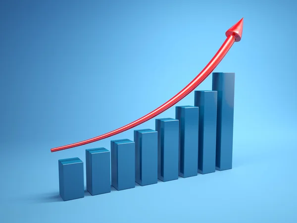 Grafiek van de groei — Stockfoto