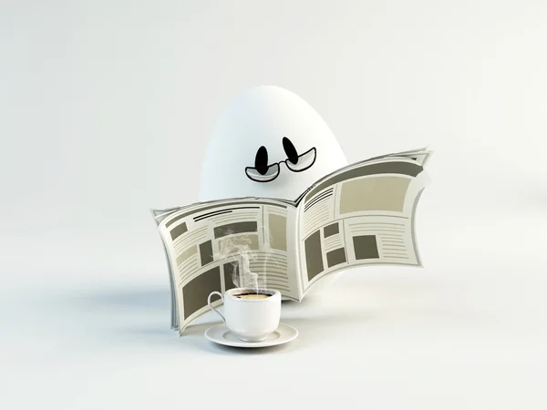 3D изображение анимированного яйца — стоковое фото