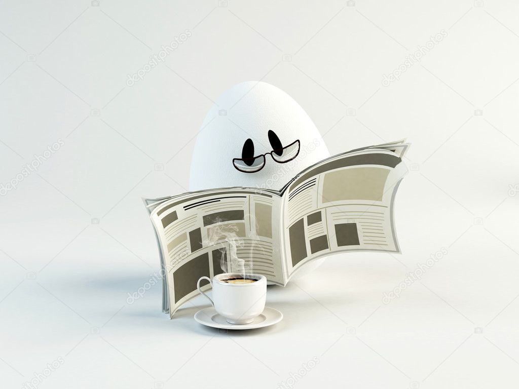3D image of an animated egg