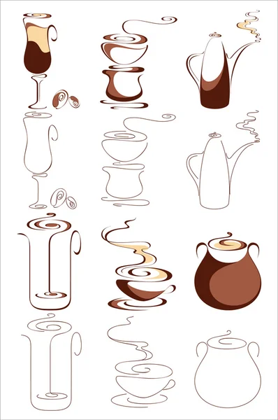 Set de elemente de cafea vectoriale — Vector de stoc