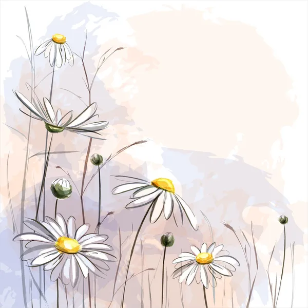 花のロマンチックな背景 — ストックベクタ