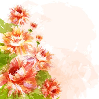 Background with chrysanthemums clipart