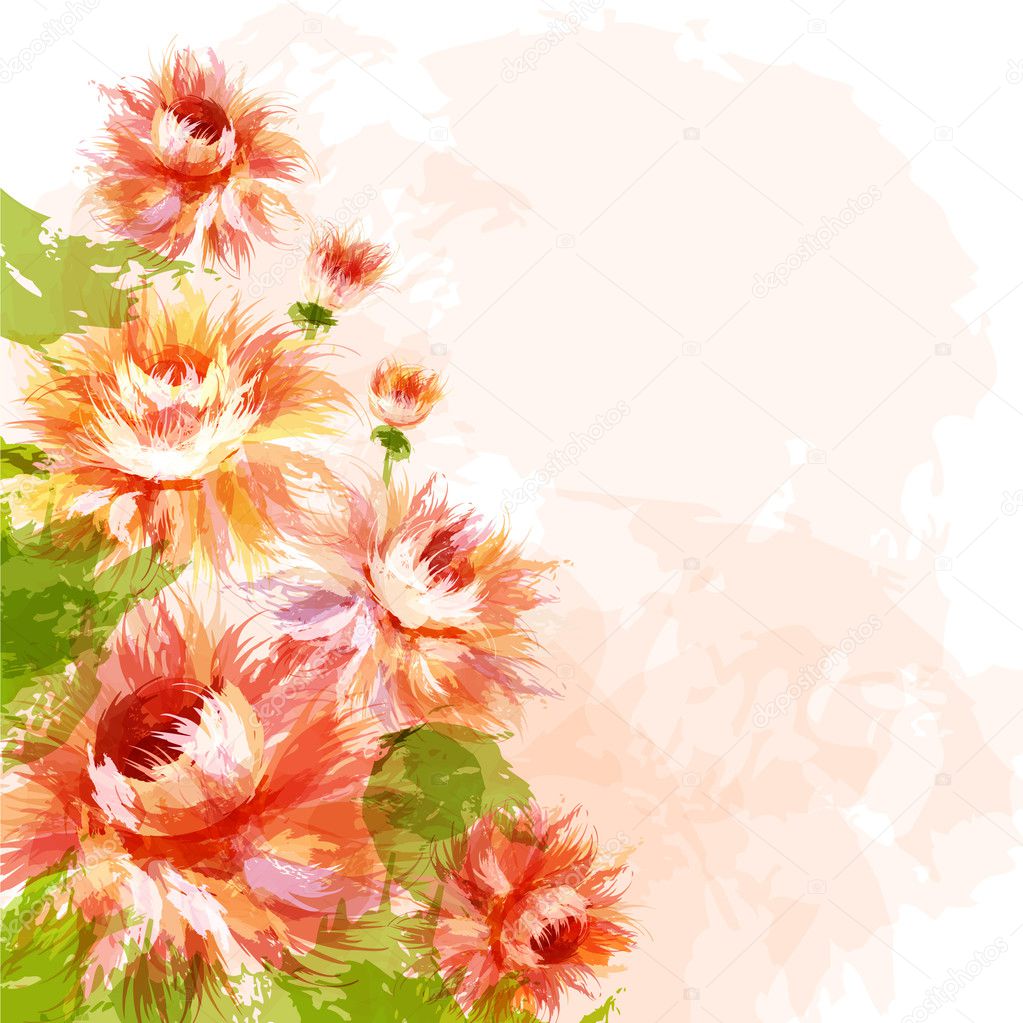 Background with chrysanthemums