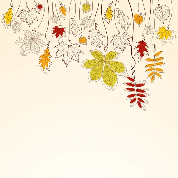 Herbst fallende Blätter Hintergrund — Stockvektor