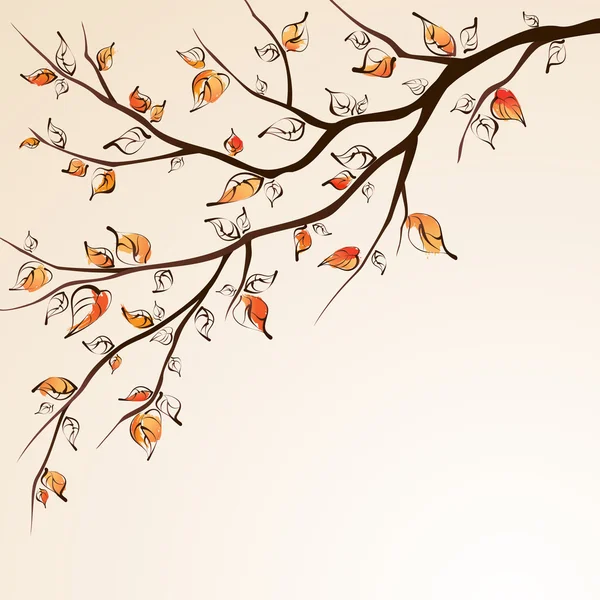 Rama de árbol de otoño — Vector de stock