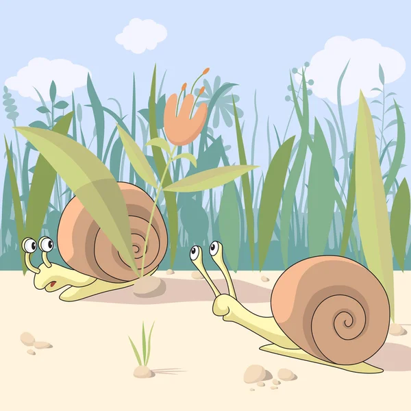 会议的两个蜗牛 — 图库矢量图片