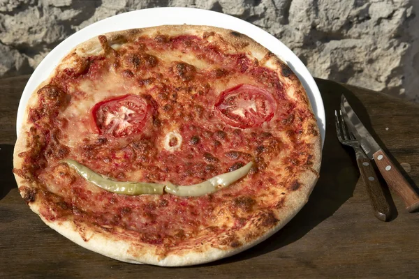 披萨的微笑 — 图库照片