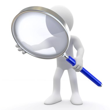 Man with magnifying glass clipart