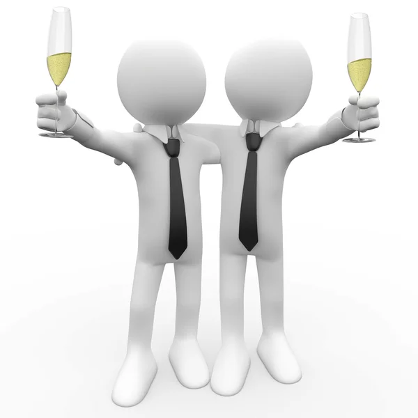 Vänner att göra en toast med ett glas champagne — Stockfoto