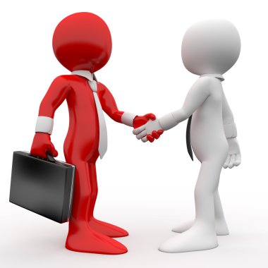 Men shaking hands as a sign of friendship and agreement clipart