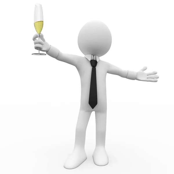 Man gör en toast med ett glas champagne — Stockfoto