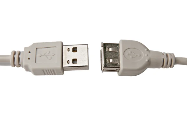 Disconnected connectors USB extension cable — Stock Photo, Image